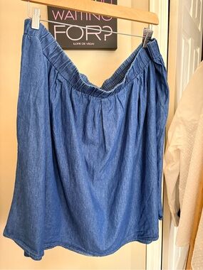 Junarose Indigo Chambray Circle Denim Skirt – plus size 3X